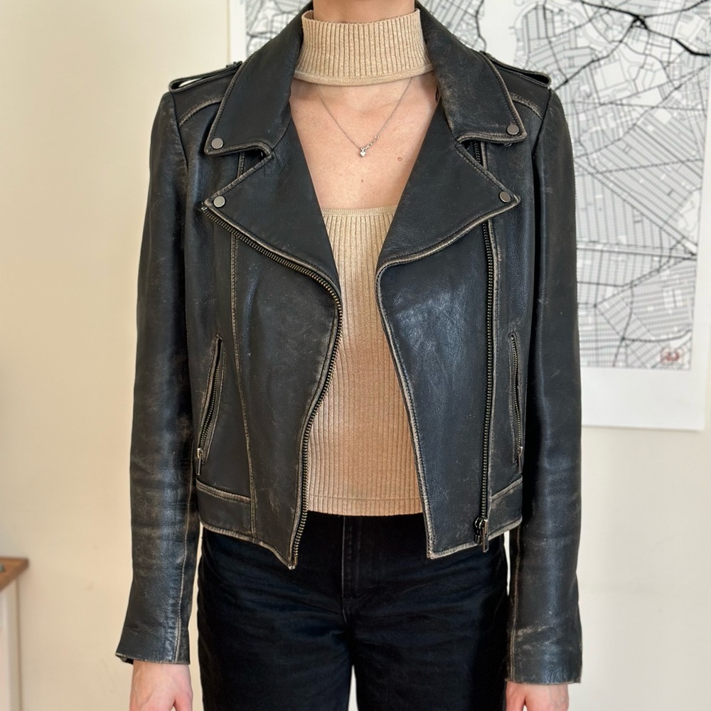 Real Leather jacket. From Saks. Medium size.